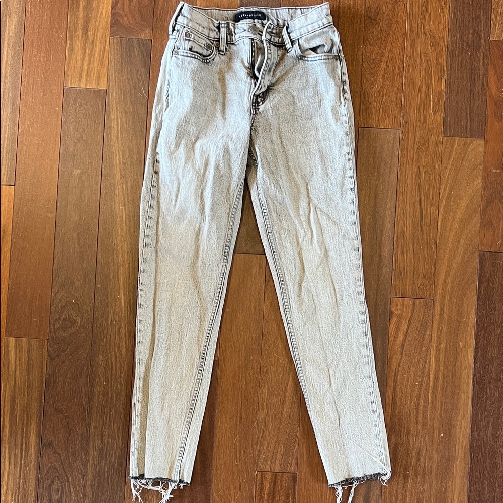 Aeropostale Stone Gray Mom Jeans